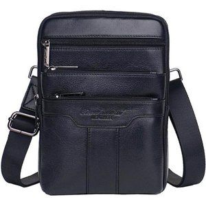 Small Leather Sling Shoulder Bag Messenger Pack Men Mens Outdoor Travel Business